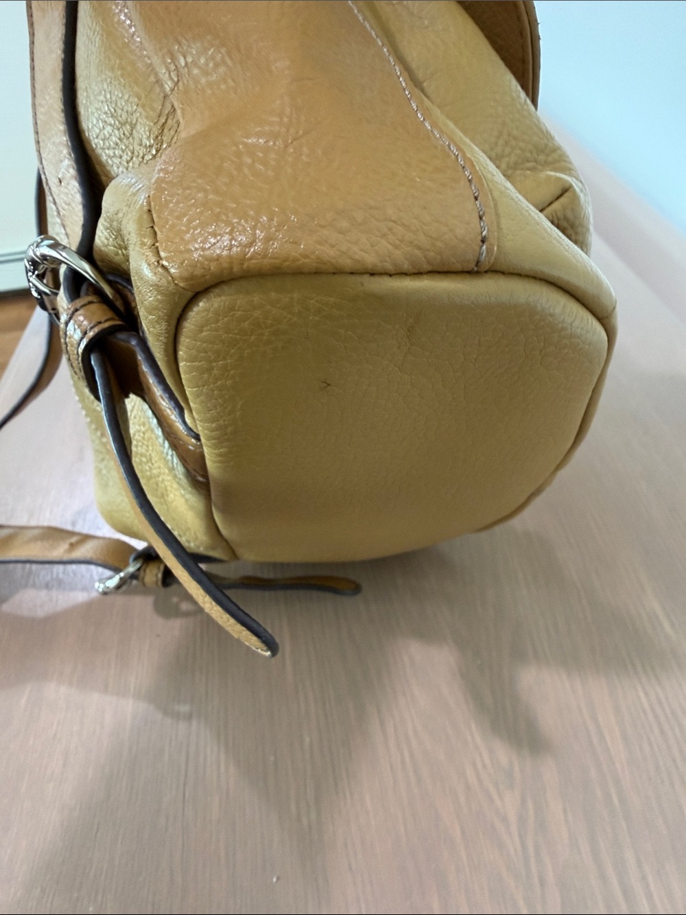 Tignanello Tan Pebble Leather Backpack - Picture 9 of 15
